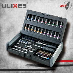76pc 1/4" & 1/2"DR. Color Socket & BIT SET